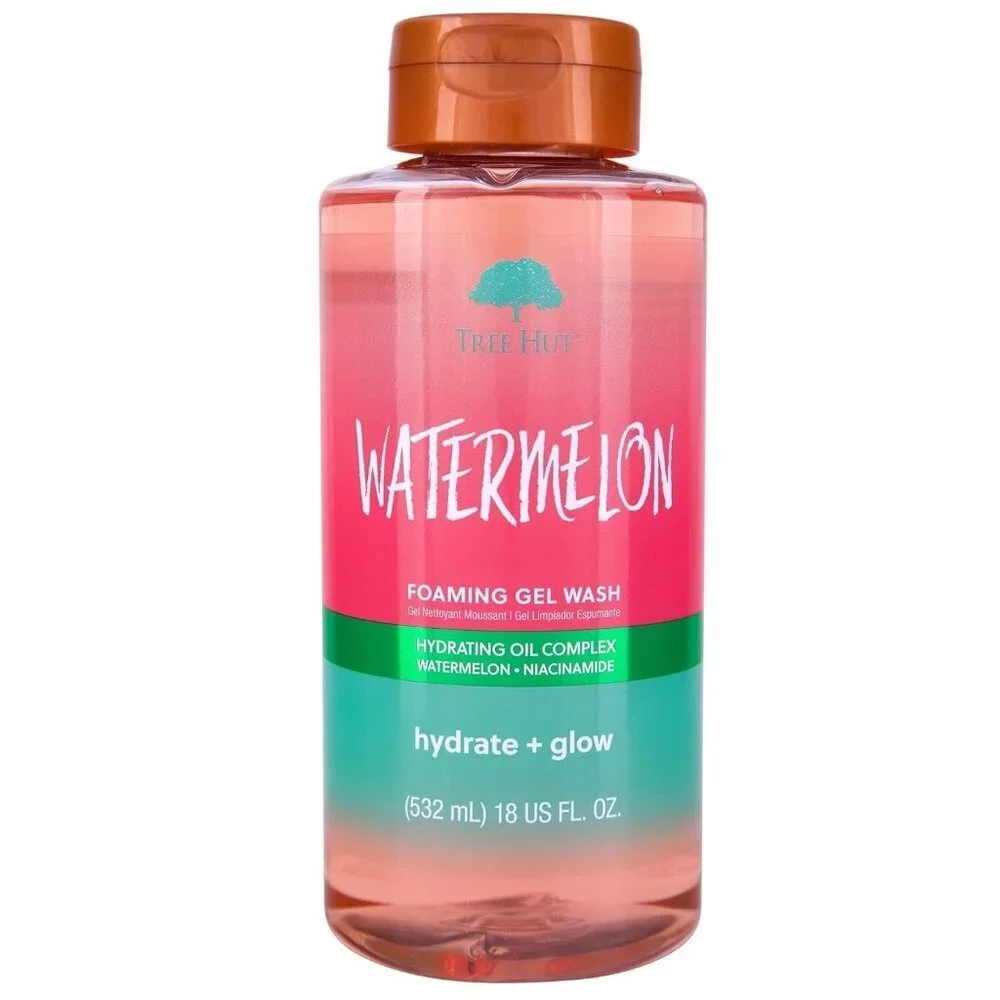 Tree Hut Watermelon Nourishing, Moisturizing & Hydrating Foaming Gel Wash, 18 oz